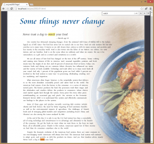 Example of Searching our HTML output in Google Chrome