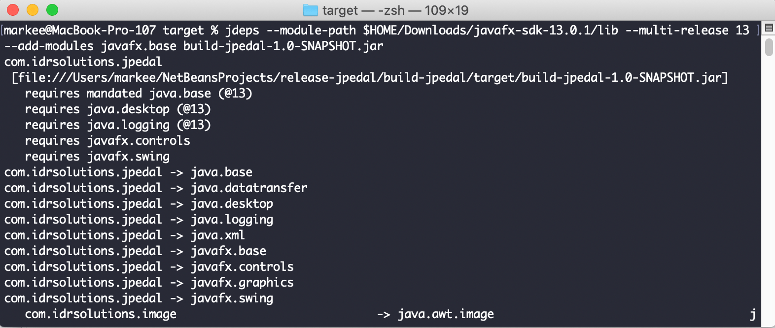 JDeps with module-info file