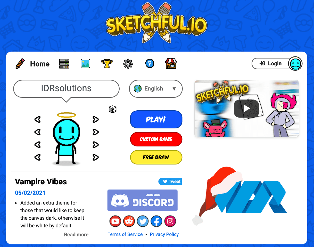 IDRsolutions sketchful.io profile and IDRsolutions Christmas logo