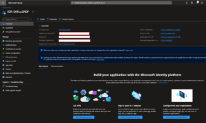 The application page