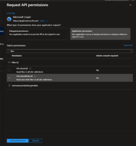 Request API permissions 