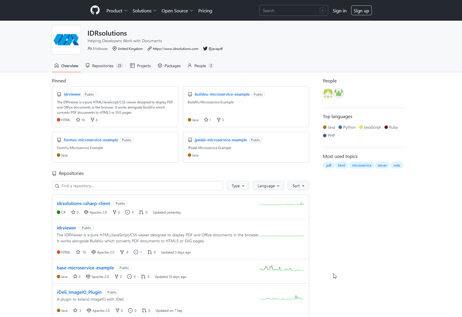 github screenshot