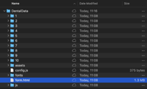 Screenshot of converted files from PDF