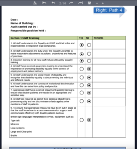 Screenshot of converted html form