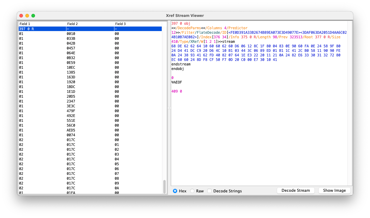Cross-reference Stream Viewer